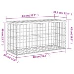 Banc de jardin design de gabion 83x31,5x42cm bois massif de pin – Image 6
