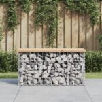 Banc de jardin design de gabion 83x31,5x42cm bois massif de pin