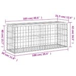 Banc de jardin design de gabion 103x31,5x42 bois massif de pin – Image 6