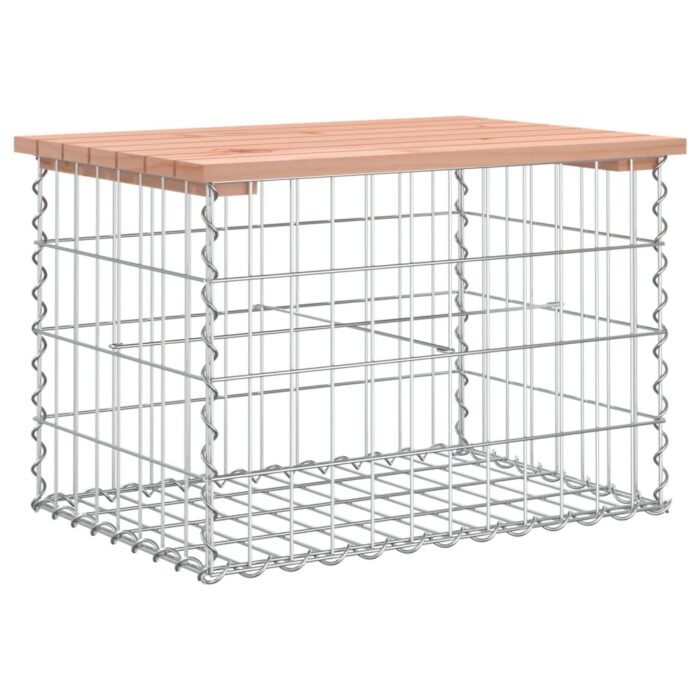 Banc de jardin design gabion 63x44x42 cm bois massif de douglas – Image 3