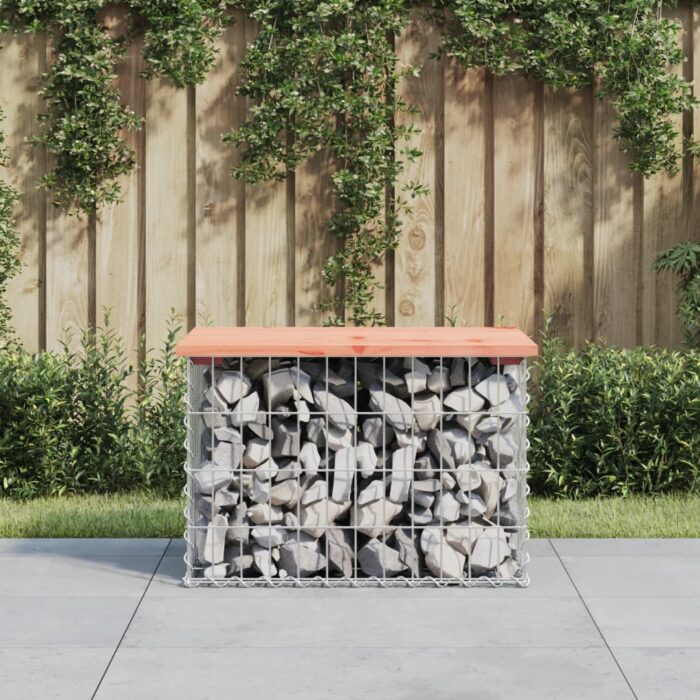 Banc de jardin design gabion 63x44x42 cm bois massif de douglas – Image 1