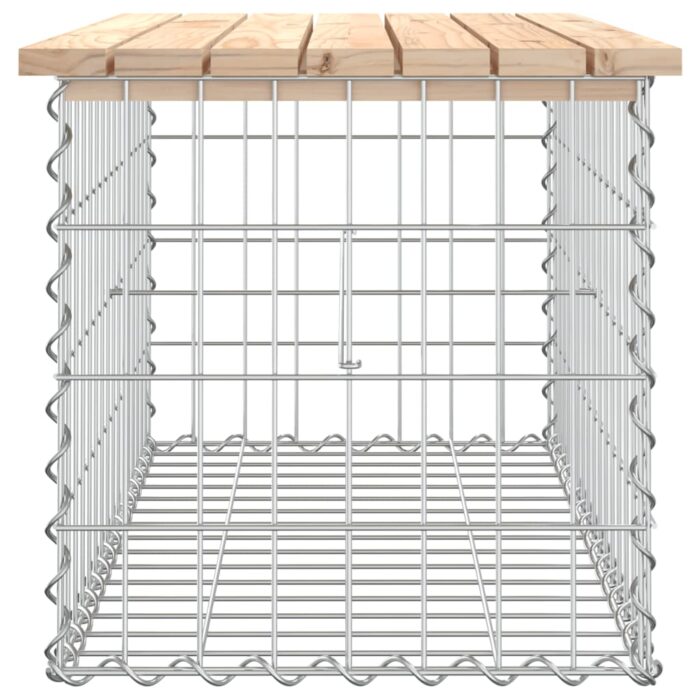 Banc de jardin design de gabion 83x44x42 cm bois massif de pin – Image 2