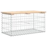 Banc de jardin design de gabion 83x44x42 cm bois massif de pin – Image 3