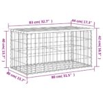 Banc de jardin design de gabion 83x44x42 cm bois massif de pin – Image 6