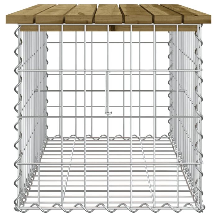 Banc de jardin design gabion 83x44x42 cm bois de pin imprégné – Image 2