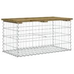 Banc de jardin design gabion 83x44x42 cm bois de pin imprégné – Image 3