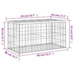 Banc de jardin design gabion 83x44x42 cm bois de pin imprégné – Image 6