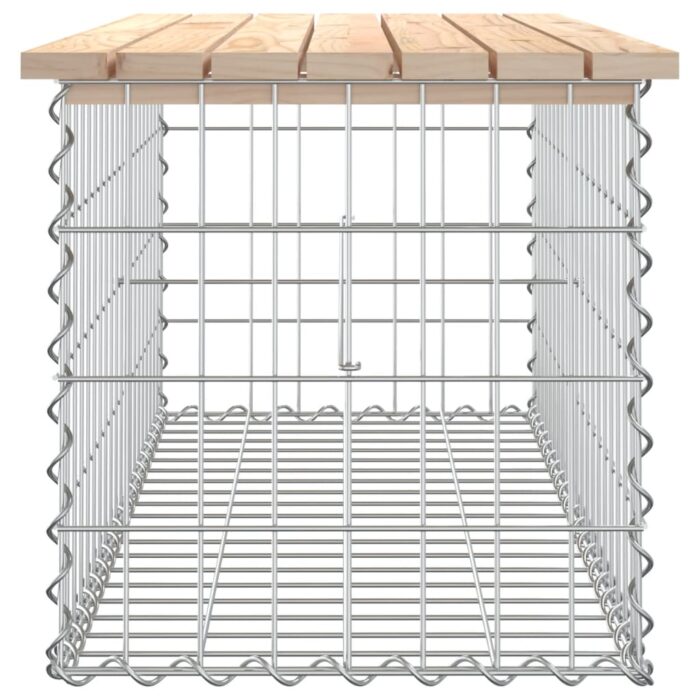 Banc de jardin design de gabion 103x44x42 cm bois massif de pin – Image 2