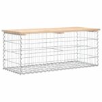 Banc de jardin design de gabion 103x44x42 cm bois massif de pin – Image 3