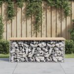 Banc de jardin design de gabion 103x44x42 cm bois massif de pin