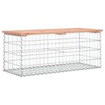 Banc de jardin design gabion 103x44x42cm bois massif de douglas – Image 3