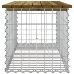 Banc de jardin design gabion 103x44x42 cm bois de pin imprégné – Image 2