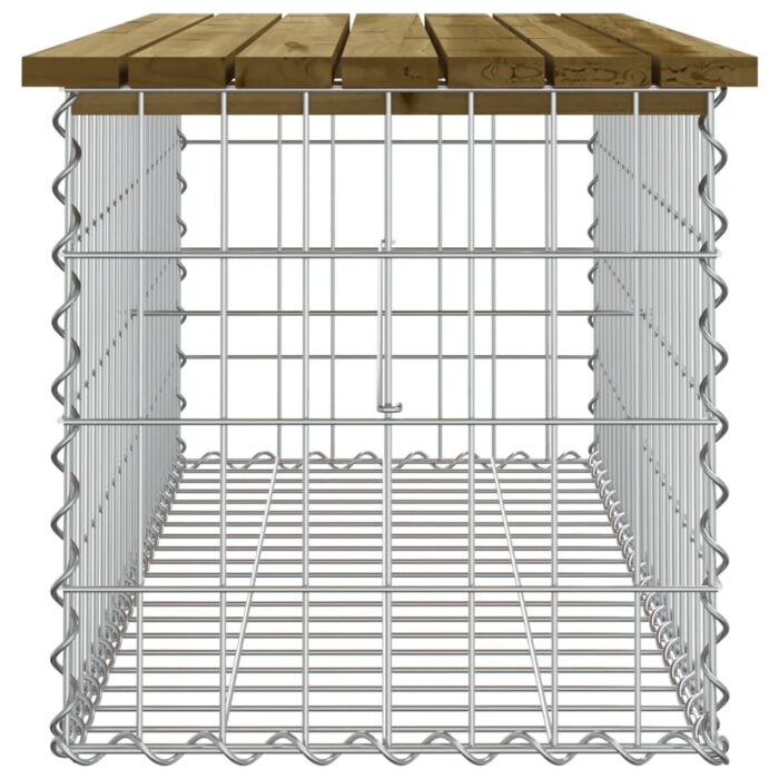 Banc de jardin design gabion 103x44x42 cm bois de pin imprégné – Image 2