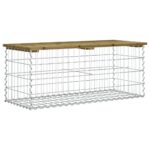 Banc de jardin design gabion 103x44x42 cm bois de pin imprégné – Image 3