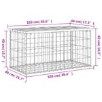 Banc de jardin design gabion 103x44x42 cm bois de pin imprégné – Image 6