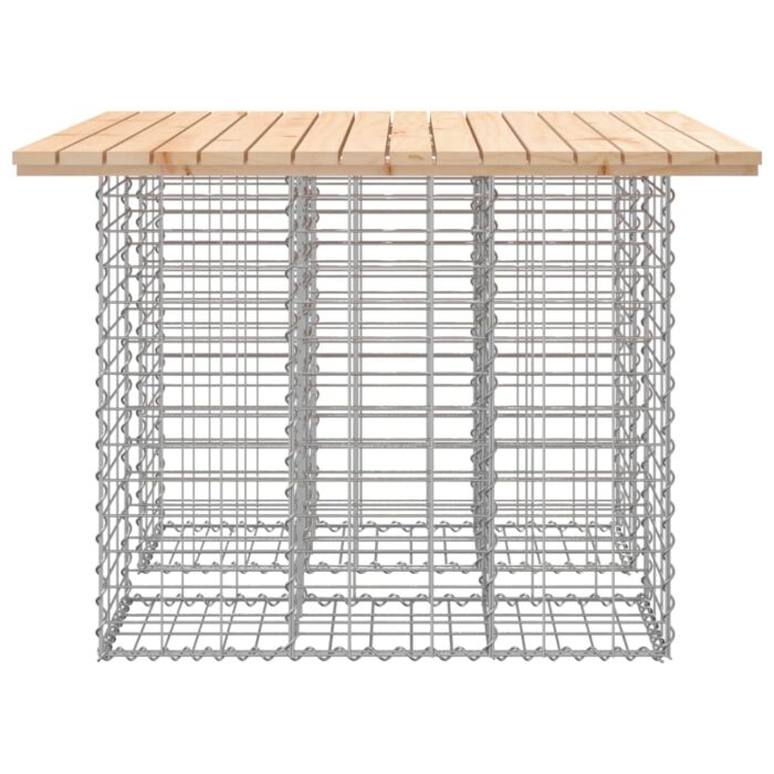 Banc de jardin design de gabion 100x102x72cm bois massif de pin – Image 2