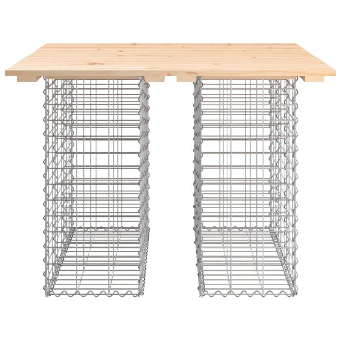 Banc de jardin design de gabion 100x102x72cm bois massif de pin – Image 3