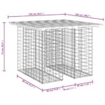 Banc de jardin design de gabion 100x102x72cm bois massif de pin – Image 6