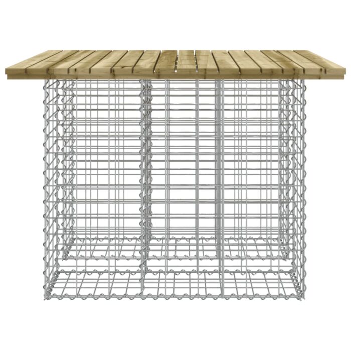 Banc de jardin design gabion 100x102x72 cm bois de pin imprégné – Image 2
