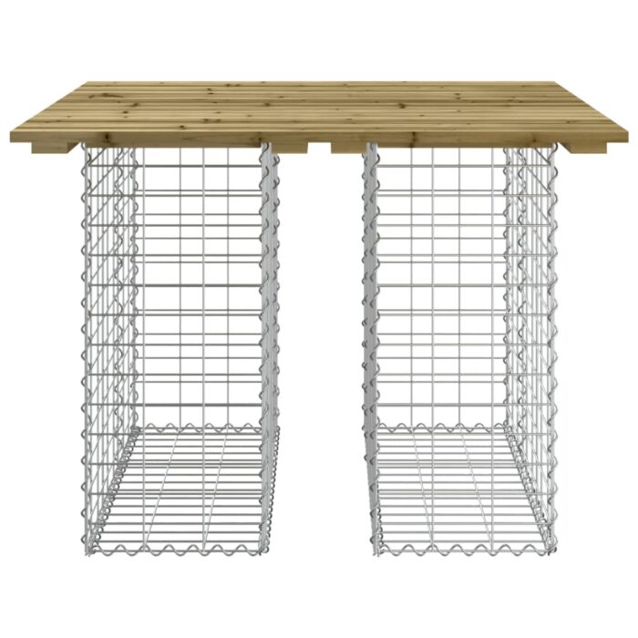 Banc de jardin design gabion 100x102x72 cm bois de pin imprégné – Image 3