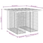 Banc de jardin design gabion 100x102x72 cm bois de pin imprégné – Image 6