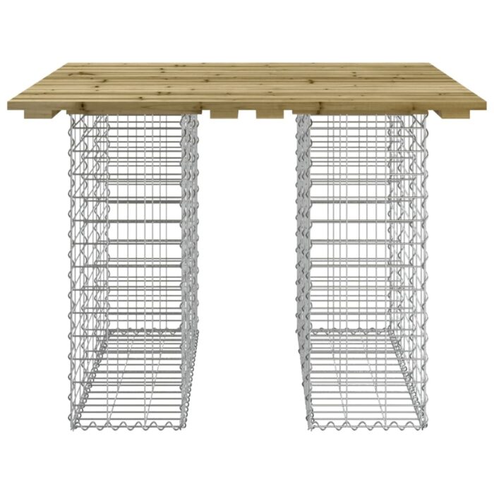 Banc de jardin design gabion 100x102x72 cm bois de pin imprégné – Image 3