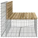 Banc de jardin design gabion 103x70x65 cm bois de pin imprégné – Image 2