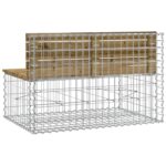 Banc de jardin design gabion 103x70x65 cm bois de pin imprégné – Image 3