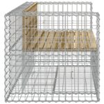 Banc de jardin design gabion 143x71x65,5cm bois de pin imprégné – Image 2