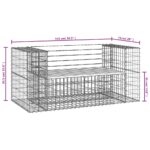 Banc de jardin design gabion 143x71x65,5cm bois de pin imprégné – Image 6