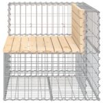 Banc de jardin design gabion 92x71x65,5 cm bois massif de pin – Image 2