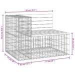 Banc de jardin design gabion 92x71x65,5 cm bois massif de pin – Image 6