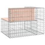 Banc jardin design gabion 92x71x65,5 cm bois massif de douglas – Image 3
