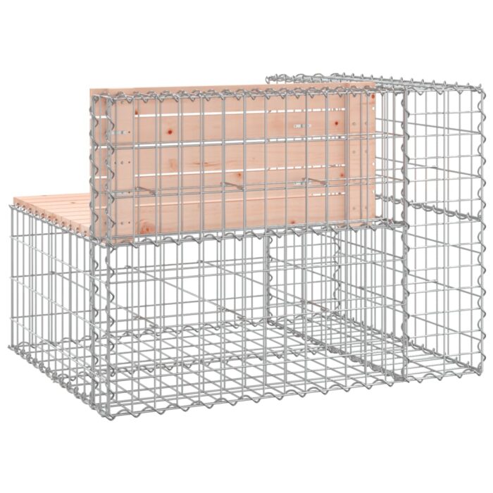 Banc jardin design gabion 92x71x65,5 cm bois massif de douglas – Image 3