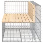 Banc de jardin design gabion 122x71x65,5 cm bois massif de pin – Image 2