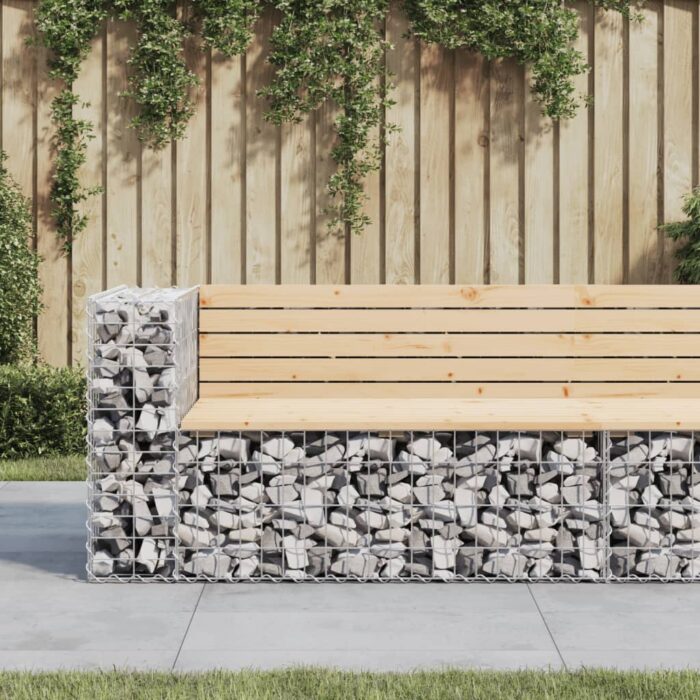 VXL8720845446482_m_en_hd_1.jpg Banc de jardin design gabion 122x71x65,5 cm bois massif de pin – Image 1