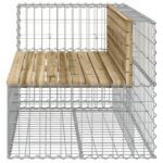 Banc de jardin design gabion 122x71x65,5cm bois de pin imprégné – Image 2