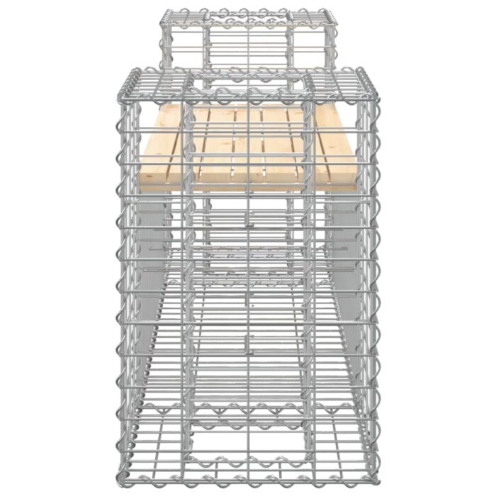 Banc de jardin design gabion 183x41x60,5 cm bois massif de pin – Image 2