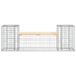Banc de jardin design gabion 183x41x60,5 cm bois massif de pin – Image 3