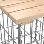 Banc de jardin design gabion 183x41x60,5 cm bois massif de pin – Image 4