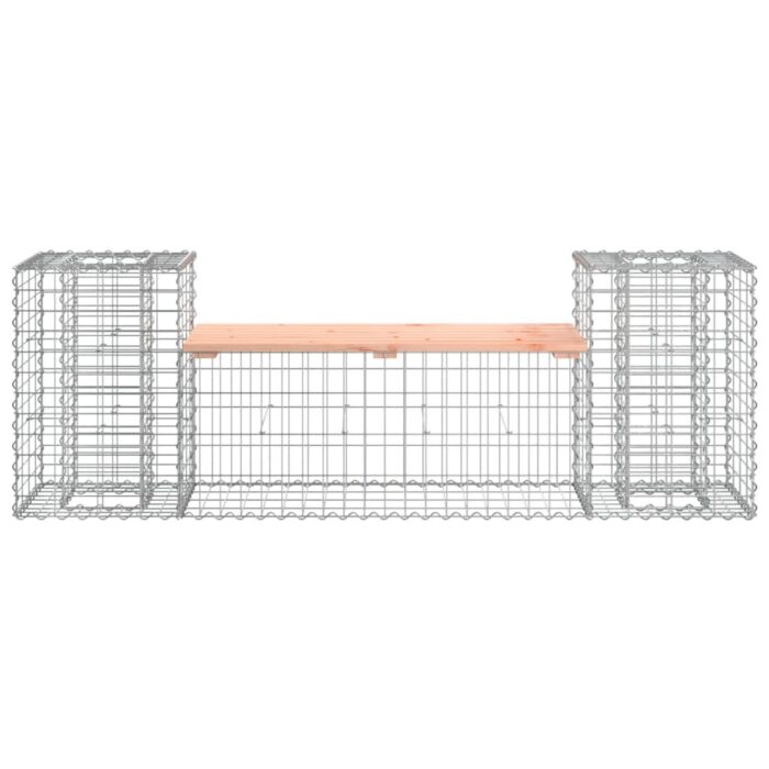 Banc de jardin design gabion 183x41x60,5 cm bois massif douglas – Image 3