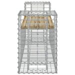 Banc de jardin design gabion 183x41x60,5cm bois de pin imprégné – Image 2