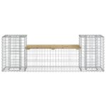 Banc de jardin design gabion 183x41x60,5cm bois de pin imprégné – Image 3