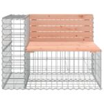 Banc de jardin design gabion 184x71x65,5 cm bois massif douglas – Image 2