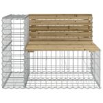 Banc de jardin design gabion 184x71x65,5cm bois de pin imprégné – Image 2