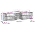 Banc de jardin avec panier en gabion bois de pin imprégné – Image 7