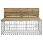 Banc de jardin avec panier en gabion bois de pin imprégné – Image 4