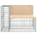 Banc de jardin design gabion 287x71x65,5 cm bois massif de pin – Image 2