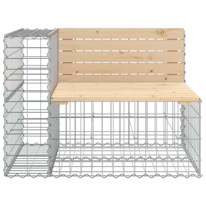 Banc de jardin design gabion 287x71x65,5 cm bois massif de pin – Image 2