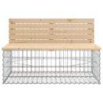Banc de jardin design gabion 287x71x65,5 cm bois massif de pin – Image 4